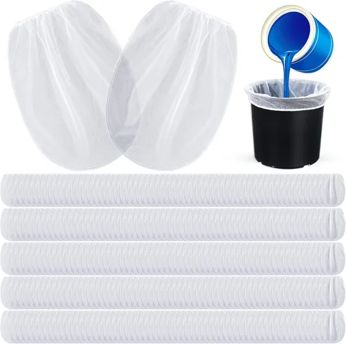 Vista 14 de Patelai 5 bolsas de colador de pintura de 5 galones de malla fina regular/coladores elásticos para uso con pulverizadores de pintura (blanco)