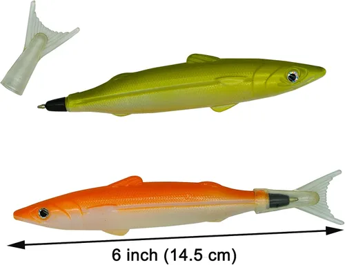 Vista 2 de Maydahui 6 bolígrafos creativos de peces, tinta negra para escuela, oficina, hogar