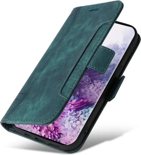 Vista 5 de Funda tipo cartera para Samsung Galaxy S20, piel sintética, con función atril, ranuras para tarjetas, funda plegable con tapa, funda protectora