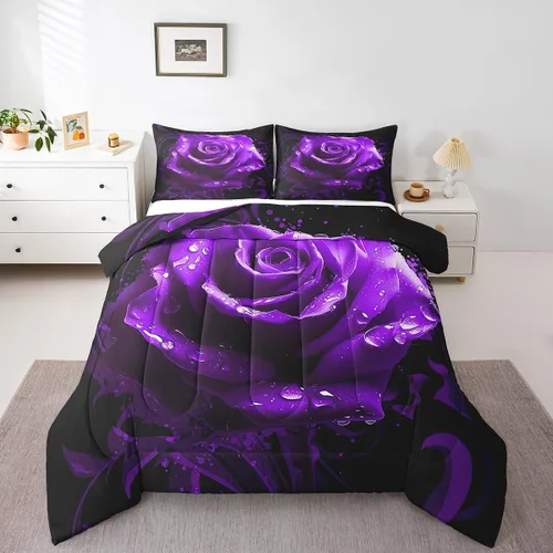 Vista 140 de Erosebridal Juego de edredón de hojas de cannabis, juego de ropa de cama de marihuana con estampado colorido de plantas, decoración bohemia de 2