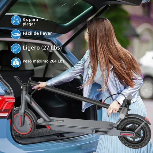 Vista 8 de 350W Electric Scooter for Adults & Teens - 19MPH & 15/22Mile Range Rojo