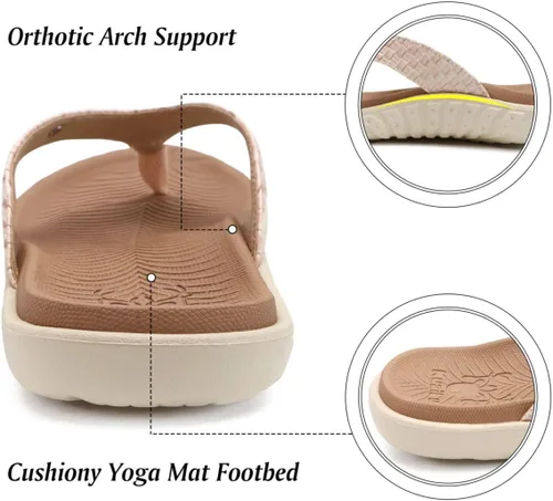 Vista 3 de KuaiLu - Sandalias para mujer, cómodas, buenas para fascitis plantar, buen soporte del arco, estilo pata de gallo, para interior o exterior en verano