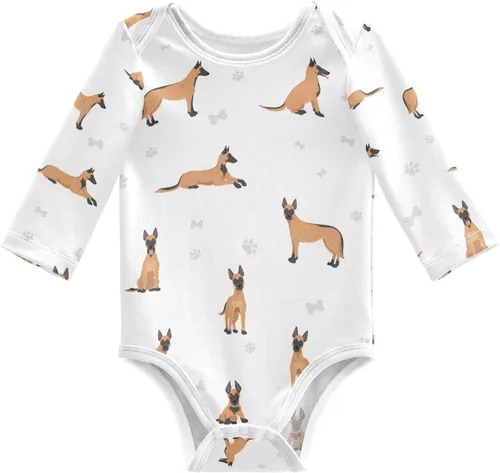 Vista 37 de vvfelixl Body de bebé negro Pug blanco manga larga algodón ropa de bebé para niños niñas 0-24 meses Multi1