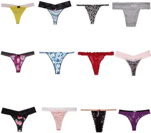 Vista 3 de UWOCEKA Tangas sexys para mujer variedad de camisetas en T paquete de 10 unidades ropa interior sexy con cuerdas G bragas de encaje tanga