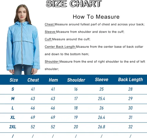 Vista 6 de Mywu Chaqueta impermeable con capucha para mujer, cortavientos, ligera para exteriores