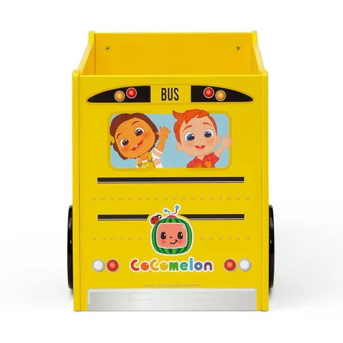 Vista 6 de Delta Children CoComelon - Caja de juguetes para autobús escolar, certificado Greenguard Gold