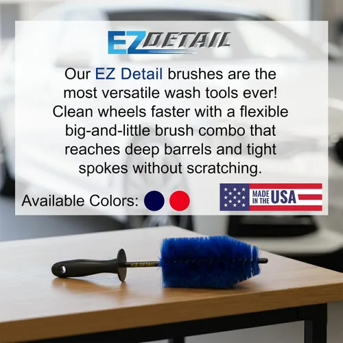 Vista 2 de EZ Detail Brush Little - Limpiador de llantas para automóviles, bicicletas, camiones, motocicletas y otros vehículos. Herramienta de detallado