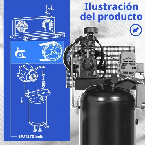 Vista 3 de HASMX Correa de repuesto para compresores de aire Campbell Hausfeld y bombas verticales de doble compresor VT558705, VT558801, VT559501, VA5001