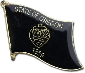 Vista 2 de Flagline Oregon - Pin de solapa del estado