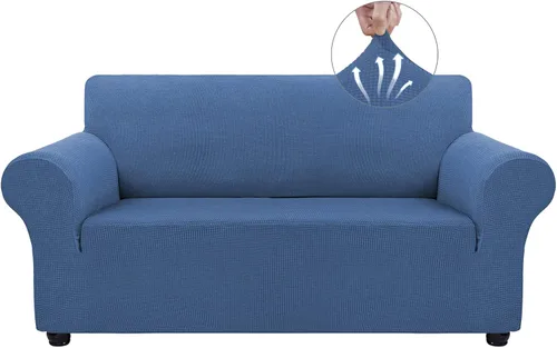 Vista 8 de Asnomy Fundas de sofá para sofá de 2 cojines, fundas elásticas para sofá biplaza, protector de mascotas, fundas de muebles para perros y gatos, tela