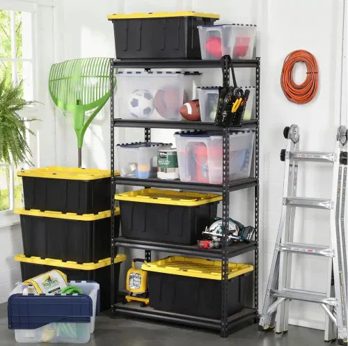 Vista 4 de HDX Bolsa de almacenamiento de plástico de polipropileno resistente, 27 galones, color negro (paquete de 5)