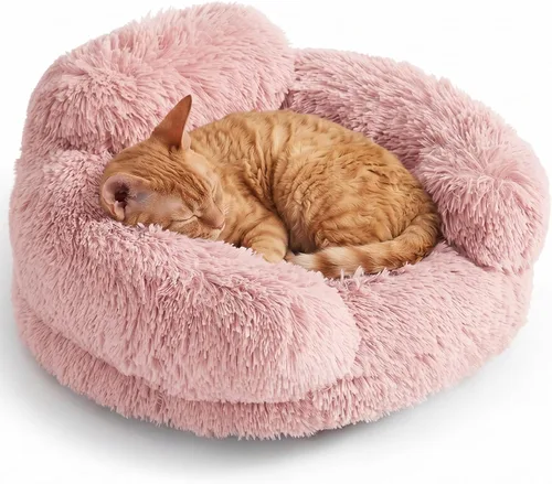 Vista 10 de EHEYCIGA Cama calmante de 20 pulgadas para perros pequeños y gatos, sofá Marrón