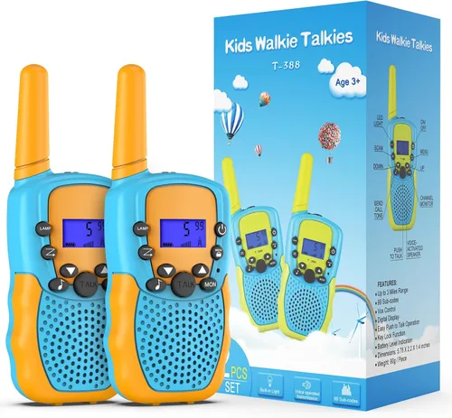 Vista 8 de Selieve Juguetes para niños y niñas de 3 a 12 años, Walkie Talkies para niños de 22 canales, juguete de radio de 2 vías con linterna LCD
