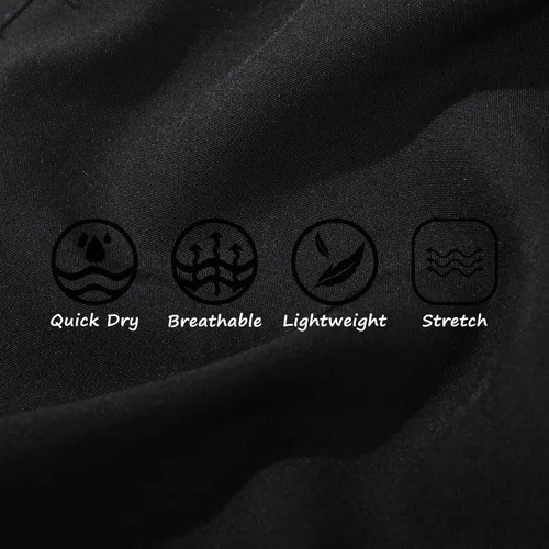 Vista 4 de JOYSON Traje de baño para niños y niños, de secado rápido, trajes de baño de playa, trajes de baño para niños Negro