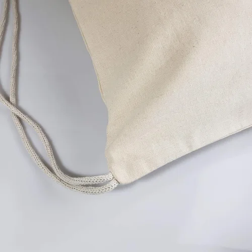 Vista 5 de TBF Bags - Mochila de lona de algodón con cordón y bolsillo frontal con cremallera Ciclismo Juego de 12 Natural