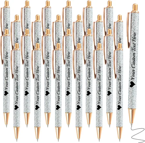 Vista 98 de Bolígrafos de purpurina personalizados con nombre impreso, bolígrafo personalizado con barril de metal, retráctil, bonito y elegante, regalos