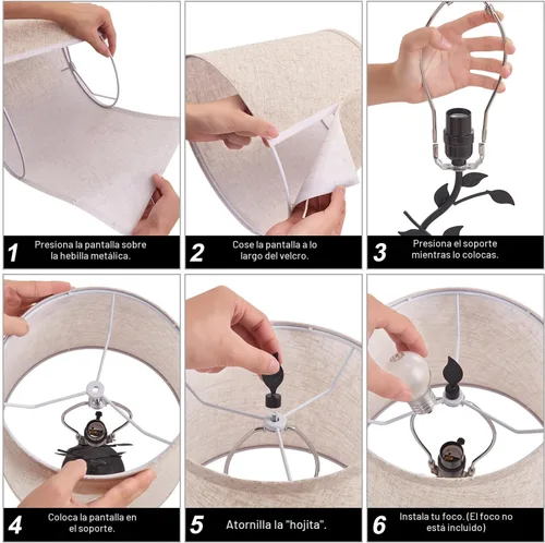 Vista 9 de Kakanuo Lámpara de mesa para mesita de noche, lámpara para sala de estar con puertos de carga USB-A y USB-C, lámpara de dormitorio alta tradicional