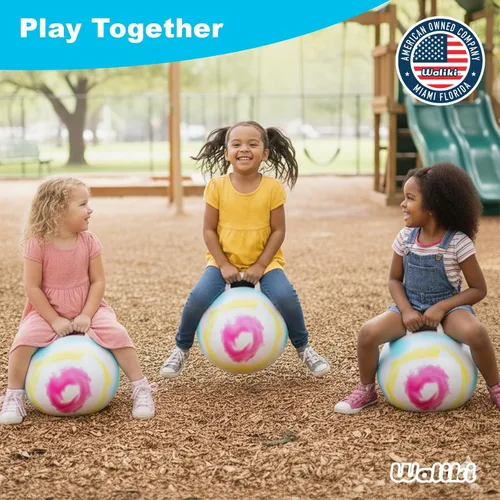 Vista 6 de Bola de saltar WALIKI para niños y adultos, bola de saltar de color desteñido, bola para saltar, para carreras de relevo en un día de campo