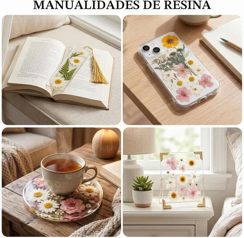Vista 5 de NESCCI 83 piezas de flores secas para manualidades, flores prensadas secas