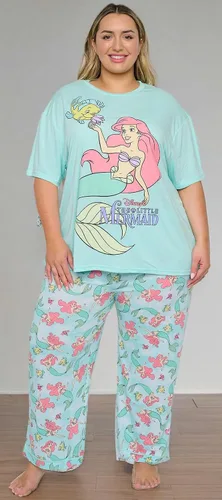 Vista 7 de Disney Conjunto de pijama para mujer, camiseta con estampado de sirenita y pantalones de descanso