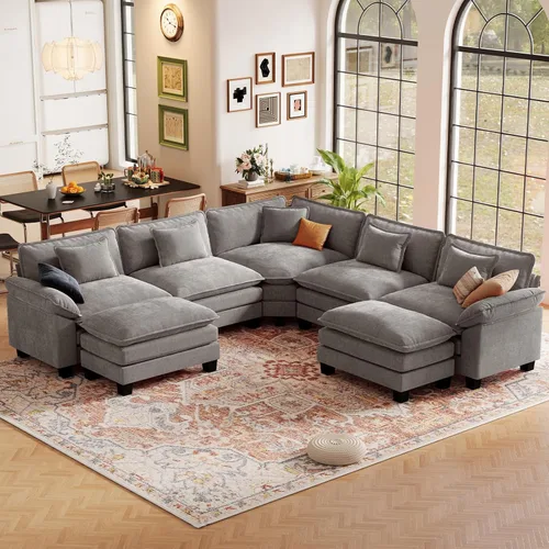 Vista 43 de CDCASA Silla de acento de gran tamaño de 50'' con otomana Asiento extra ancho y profundo estilo sofá nube para sala de estar, dormitorio, rincón