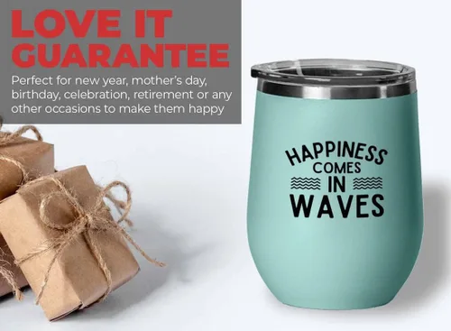 Vista 5 de Surfing Teal Edition Wine Tumbler 12oz - Comes in waves - Surfing Enthusiast Gifts Water Sport Surfboard Athletics Hobby Beach Sea Windsurf Wave