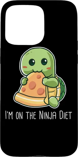 Vista 27 de Funda para iPhone 11 Pro Max I'm On The Ninja Diet Divertida Tortuga Comiendo Pizza Nerd Geek