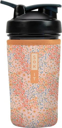 Vista 34 de Sok It BotlSok Botella Mezcladora de Proteínas con Funda Aislante de Neopreno (Floral Abstracto, Se Ajusta a Mezcladoras de 24oz)