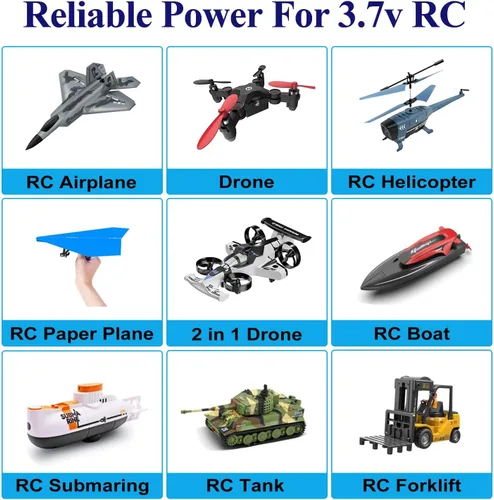 Vista 4 de HAWK'S WORK 2 baterías Lipo de 3.7 V, batería recargable de polímero de litio de 150 mAh para helicópteros RC Plane Drone todos los modelos