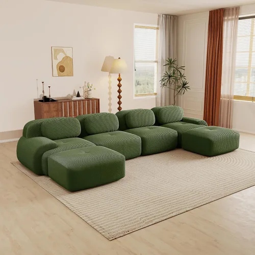 Vista 59 de Sofás seccional modular de 80" sin huesos modernos para sala de estar, juego de sofás comprimidos de 2 plazas con asiento profundo, sin necesidad