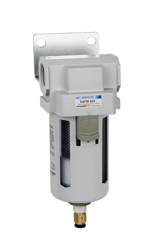 Vista 15 de PneumaticPlus SAFM400-N04BD-MEP Filtro coalescente de aire comprimido, 0.1 micras, 1/2" NPT - Recipiente de metal, drenaje automático, soporte