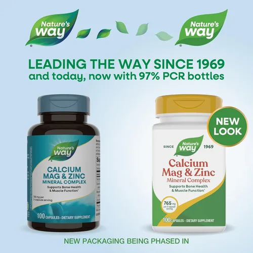 Vista 3 de Nature's Way Calcio, magnesio y zinc 765 mg por porción 100 cápsulas