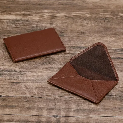 Vista 2 de HISCOW Estuche para tarjetas de visita con cierre magnético - Piel de becerro italiana, café