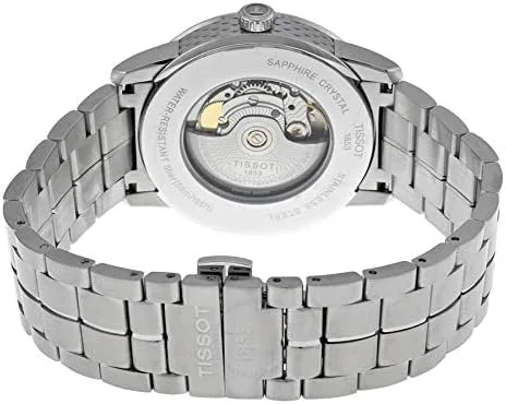 Vista 4 de Tissot Reloj de acero inoxidable T0864071103100 de lujo de 1.614in con esfera plateada, Plateado, Mecánico, cuerda automática