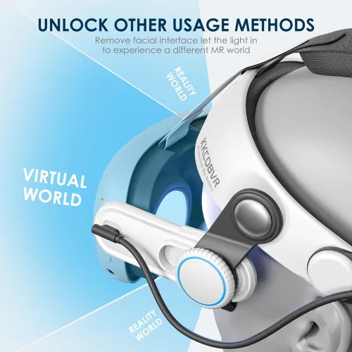 Vista 4 de KKCOBVR Q3 PRO Battery Head Strap 10000mh Compatible with MetaOculus Quest 3 Extend 2-3H Usage Time Replacement Elite Head Strap for Oculus 3 by