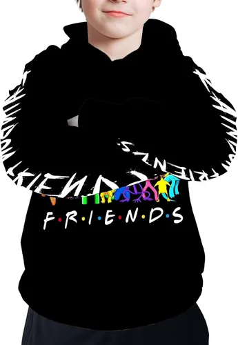 Vista 2 de ERNZI Sudaderas con capucha de dibujos animados para deportes juveniles unisex