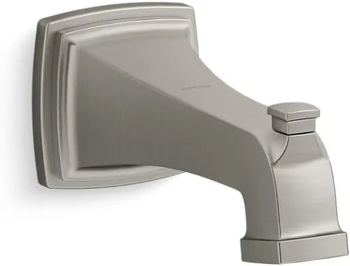 Vista 19 de KOHLER 27406-BL Riff - Boquilla de baño para montaje en pared con desviador y conexión deslizante, grifo de bañera, color negro mate