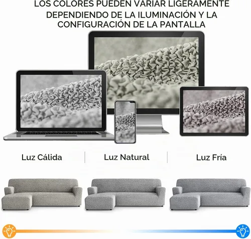 Vista 6 de PAULATO BY GA.I.CO. Funda para Sofá Seccional - Funda para Sofá Chaise en Forma de L - Fundas Lavables para Sofá de Esquina - Funda Elástica