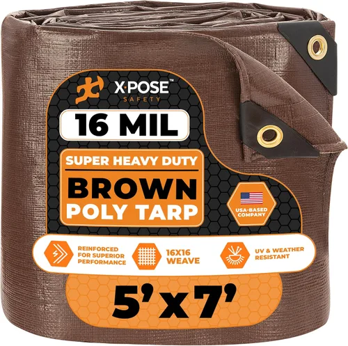 Vista 75 de Xpose Safety - Lona protectora de polietileno de 4 x 20 pies, 16 mil o 0.4mm de grosor, resistente y reforzada para evitar desgarros, resistente a