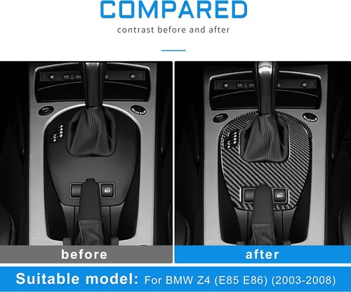Vista 3 de AIRSPEED Fibra de carbono para BMW Z4 E85 E86 2003 2004 2005 2006 2007 2008 cubierta del marco interior de la caja de cambios de la consola central