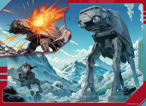 Vista 5 de Ravensburger - Paquete de rompecabezas de 4 x 100 piezas de Star Wars The Mandalorian y Grogu. Cuatro momentos galácticos para disfrutar o regalar