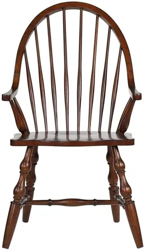 Vista 4 de Sunset Trading Andrews Windsor Silla de comedor con brazos Castaño envejecido