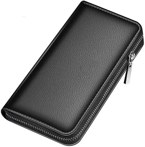 Vista 3 de ZHUHW Cartera de cuero natural para hombre, bolso de mano billeteras para hombre, cartera para hombre, bolso de cuero (color D, tamaño 1 unidad)