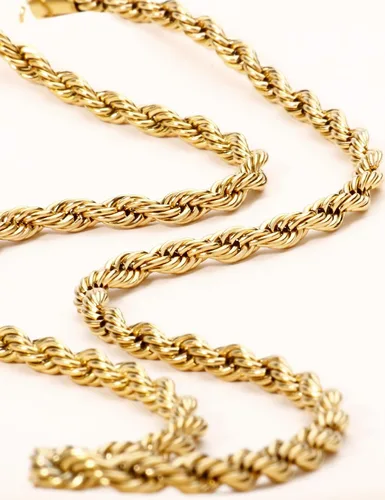 Vista 8 de AILPIWE Gold Rope Chain Choker Necklace for Women 2.5mm 3mm 4mm 18K Gold Plated Stainless Steel Rope Chain Necklace for Women Mens
