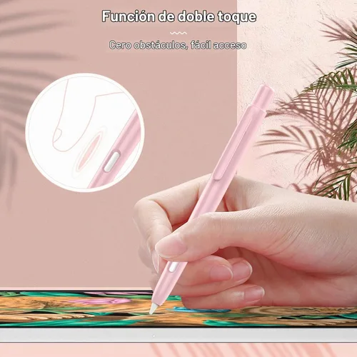 Vista 4 de Moko Funda retráctil compatible con Apple Pencil Pro/2ª generación, rosa claro Retráctil, con clip, cubierta de PC, soporte de doble toque