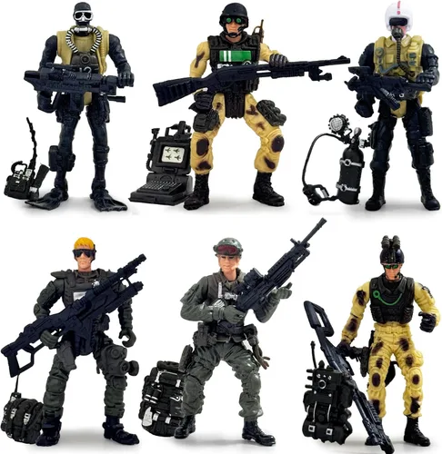 Vista 13 de 12 piezas de figuras de acción de hombres del ejército, juego de juguetes de soldados militares para niños, figura de acción de hombres del ejército