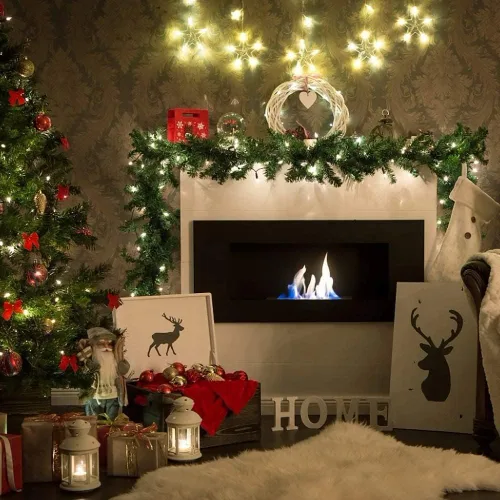 Vista 6 de Outroad Guirnalda de Navidad de 9 pies - Corona Trenzada de Vegetación Suave Hiedra Artificial Sin Luz Guirnalda Verde, para Decoraciones de Fiestas