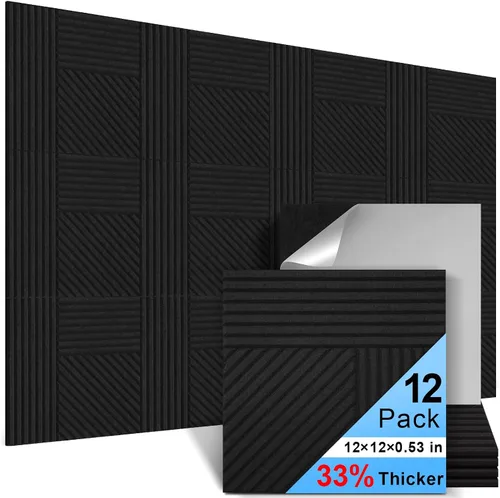 Vista 19 de Paquete de 2 paneles acústicos de listones de madera para pared y techo, paneles de pared de madera insonorizantes de 94.49"×12.80" para decoración