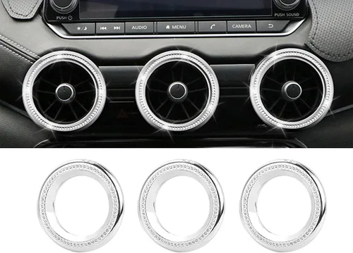 Vista 7 de CONGCONG para Nissan Sentra Bling Botón de Control de Clima AC Cristal Accesorio Tapa de Perilla Interior Compatible para Nissan Sentra 2020-2022