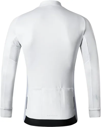 Vista 83 de Santic - Camiseta de ciclismo para hombre, manga larga, reflejante, cremallera completa, con bolsillos